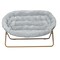 Emma and Oliver Janey Folding Double Saucer Chair with Steel Frame for Dorm, Living Room, or Bedroom